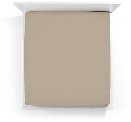 Formesse Bella Donna Spannbettlaken Jersey, 90 - 100 x 200 - 220 cm (Champagner 0711)