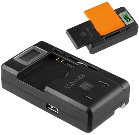 Cargador de batería para cámara, Cargador USB delgado - Cargador de batería de carga para cámara digital - Cargador USB delgado de batería negra humanizada, reemplazo del cargador de pared para dispos