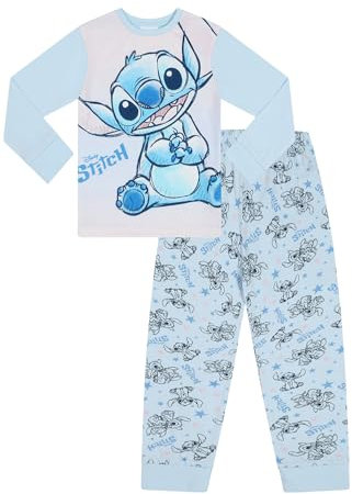 Disney Pigiama lungo da bambina Lilo e Stitch, Viola, 9-10 Years