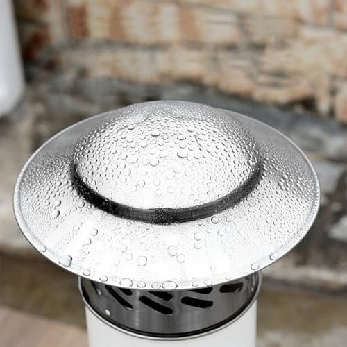 URPIZY Edelstahl-Dachhaube, Kaminkappe, Kanalrohr, Holzofen, Rauchabzugshaube, Regenschutz, Regenschirm-förmiges Design (80 mm)