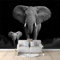 Fototapete 250 x 175 cm Tapete Fototapeten Vliestapete Wandtapete moderne Wand Wandbild Schlafzimmer Wohnzimmer Flur Tiere Nahaufnahme Elefant 3D Effekt Wand Dekoration Grau Schwarz