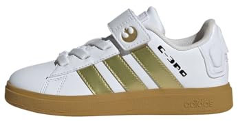 adidas Unisex Kids x Star Wars Grand Court 2.0 Schuh Cloud White/Gold Metallic/Preloved Bronze 28