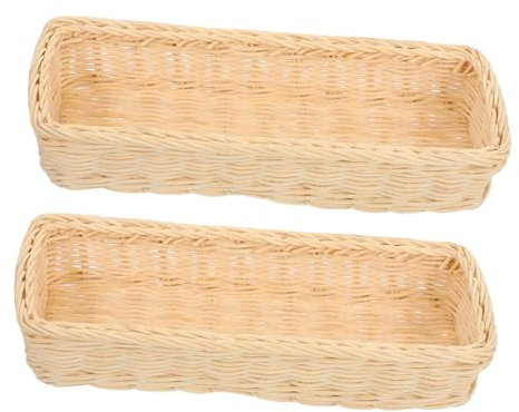 STOBAZA Rattan Cutlery Basket for Women Cutlery Storage Rack Handmade Basket Organiser for Worktop