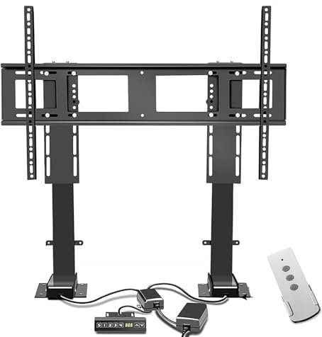 Aoixdsar TV Motorized Lift - Electric TV Lift with Auto Lifting, Height Adjustable Stand - Remote Controlled TV Lift Mechanism - Up to 130kg/286.6lbs(For TV 55-120inch)