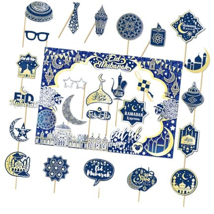 Harilla Ramadan-Dekorationen, Eid Mubarak, Foto-Requisiten, Heimdekoration, einzigartiger, eleganter Papier-Bilderrahmen für islamische Partys im Innen- und