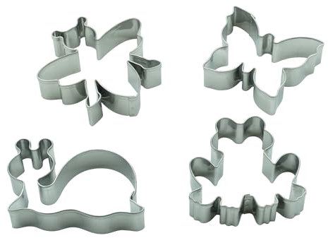 BekkiB - 4er-Set Ausstecher Frühling - 4 verschiedene Ausstecher aus Edelstahl - Spülmaschinengeeignete Ausstechformen - 8433