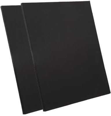 rockible 2x peinture toile toile étirée noire, panneaux de toile, fournitures artistiques, toile noire, cadre en bois, pour peinture à l'huile, température, 40x60cm