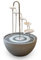 HYDRIA Large 45cm White Leaf Cascade Indoor Outdoor Water Feature, Battery Powered Fountain, includes Glass Mosaic, Porcelain Bowl, Up to 100 Hours per Charge, USB Charging, British Brand, Wireless
