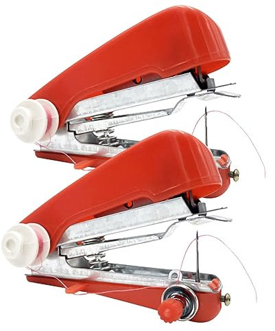 BATHVEVE 2piezas Mini Máquina De Coser Eléctrica Portátil Máquina Manual Para Reparaciones Rápidas Para Hogar y Bricolaje Diseño Ligero y Compacto Uso Fácil y Conveniente