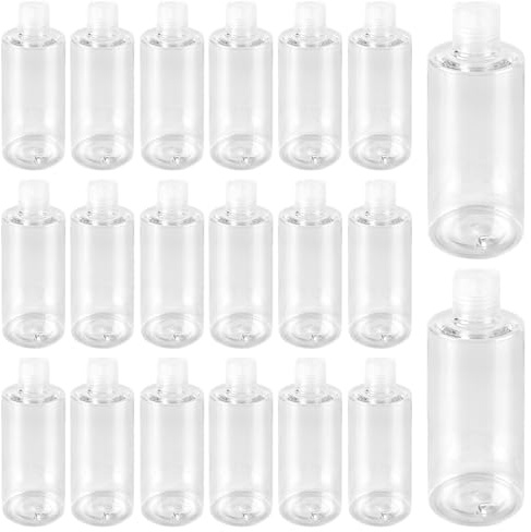KEILEOHO Flacon Vide 250ml - Lot de 20 Bouteilles de Voyage en Plastique PET Transparent avec Bouchon à Vis pour Cosmétiques