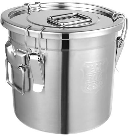 12L Stainless Steel Airtight Canister, Food Storage Container, Kitchen Storage Bucket, Rice Cereal Grain Canisters, Airtight Grain and Cereal, Flour, Kitchen Bucket