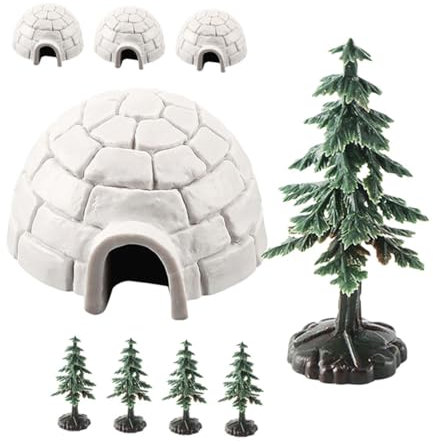 BESPORTBLE Mini-iglu-Spielzeug Puppenhaus Und Winter-Dekoration Realistische Polar-Modelle Aus Strapazierfähigem Kunststoff Lehrreiche Figuren Für Mikrolandschaften Und Kuchentopper