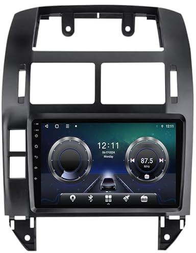 YQINGQ Android 15 Autoradio 2 DIN Bluetooth per Volkswagen Polo MK4 2004-2009, 9 Pollici HD Touch Screen Auto Radio Supporta AUX USB SD MP5 Car Lettore Multimediale Controllo del Volante