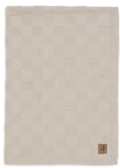 Jollein Babydecke Box Knit - Warm Sand - 75x100cm - 100% Baumwolle - Für Babywiege - 1.0 TOG - GOTS Zertifiziert
