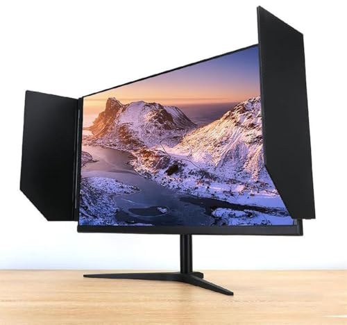 SAYEYBU Adjustable Monitor Sunshade for 24-27 Inch Monitors, Portable Video Hood with 180° Angle Adjustment, Anti Glare, Protects Eyes, for Office, Gaming and Privacy,Black
