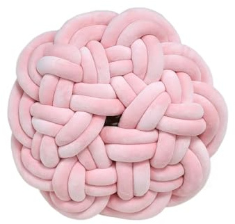 XIUsheUA Handgewebtes Knotenkissen Sitzkissen Abnehmbares Butt Twist Woven Kissen Sofa Dekokissen Rückenkissen(Pink)