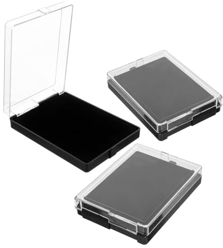 VICASKY 3 Stück Anstecknadel Etui aus Schwarzem Kunststoff mit Transparentem Deckel Kompakte Abzeichen Sammelbox 90X120X25mm Vertikale Medaillen und Schmuck Aufbewahrung für Sammler und