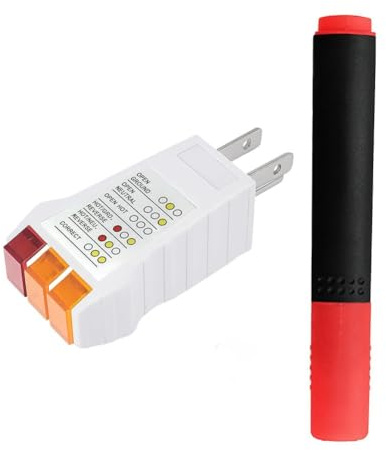 Comprobador de tierra para tomas eléctricas y alfombrillas de conexión a tierra, probador de toma de corriente con comprobación de continuidad, bolígrafo de prueba de conductividad para seguridad en