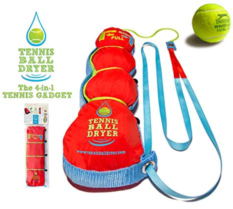 Tennis Sèche- Ball - 4-en- 1 Accessoire Tennis - Voté «Meilleur Tennis Gadget » - Comprend Quatre Grands fonctionnalités de 1. Le Cadeau Parfait pour Tennis ne Importe Quel Joueur