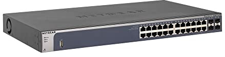 NETGEAR GSM7224 26-Port Gigabit Ethernet LAN Switch Fully Managed (mit 4x 1G-SFP, Desktop- oder Rack-Montage mit ProSAFE Lifetime-Garantie, M4100 Serie)
