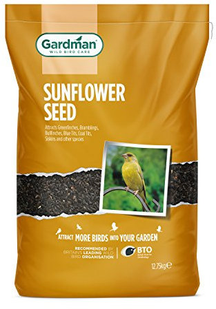 Gardman A05130 Sunflower Seed for Wild Birds - 12.75kg, Black