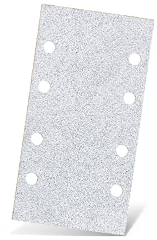 MENZER White Schleifblätter 180 x 93 mm, 8-Loch (50 Stk.) K150 | f. Schwingschleifer, Normalkorund, Klettbefestigung