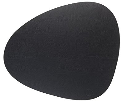 2 Leder Tischsets LIND DNA Platzset tableMAT curve L 37 x 44 cm black/Bull