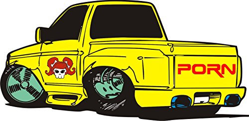 NetSpares 1 x Aufkleber Porn Bus Gelb Skull Sticker Fun Gag Ka-Boom Ill Illest FBI Music