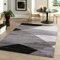 VIMODA Teppich Geometrisches Muster Meliert in Grau Weiß Schwarz Kurzflor Läufer Wohnzimmer, Maße:200x280 cm