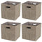 Posprica Collapsible Storage Cubes, Open Storage Boxes, Heavy Duty Fabric Containers,for Shelf,Drawers,Cabinet, Closet - 28×28cm (Set of 4, Coffee)