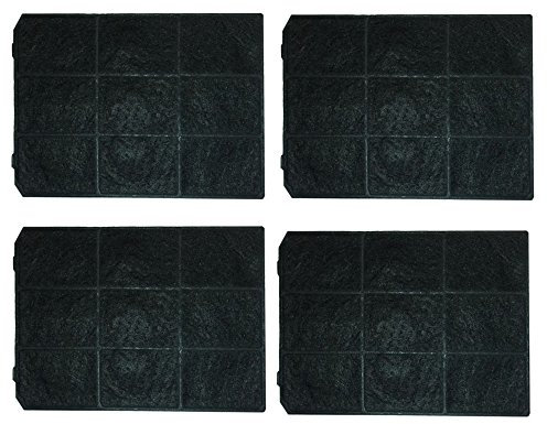 Lot de 4 filtres à charbon actif de rechange pour Smeg KITC3R à recyclage - compatible avec KSET610X, KSET910X