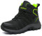 ZYLDK Winterstiefel Kinder Winterschuhe Wanderschuhe Schneestiefel Jungen Warmfutter Wasserdicht Baumwollschuhe Mädchen Trekking Snowboots Mit Klettverschluss,Schwarz-Grün,29 EU