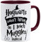 OM3® Hogwarts wasn't hiring so I teach muggles instead Kaffee-Tasse | Keramik Becher | 11oz 325ml | Beidseitig Bedruckt | Bordeaux
