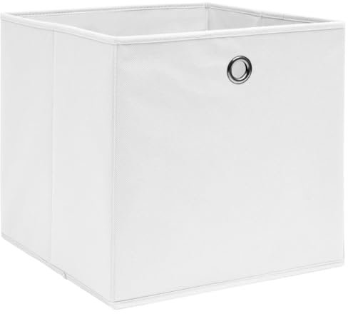 vidaXL 10x Aufbewahrungsbox Zusammenklappbar Spielkiste Regalkorb Faltkiste Korb Kinderbox Box Kiste Faltbox Vliesstoff 28x28x28cm Weiß
