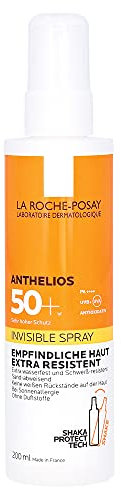 La Roche-Posay Anthelios Invisible Spray LSF 50+, Transparentes Sonnenspray ohne Duftstoffe für empfindliche & zu Sonnenallergie neigende Haut, 200 ml
