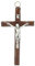 Crocifisso da Parete - Artigianale Made in Italy Cristo e INRI Placcati Argento 999 - Crocifissi da Parete in Legno, Cura e Precisione dei dettagli di Gesù Crocifisso - 12,3X7,2 cm