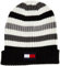 Tommy Hilfiger Herren Men's Striped Ribbed Beanie-Mtze, Grau meliert, gestreift, Einheitsgröße