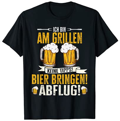 Grillmeister Bin am Grill Papa BBQ Barbecue Evening T-Shirt