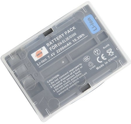 DSTE EN-EL3E ENEL3E (2200mAh/7.4V) Li-Ion Batterie Compatible pour Nikon D30 D50 D70 D70S D80 D90 D100 D200 D300 D300S D700