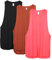 icyzone Damen Sport Tank Top Locker - Yoga Fitness Shirt Atmungsaktive Laufshirt Sport Gym Oberteile, 3er Pack (L, Black/Dusty Orange/Neon Pink)