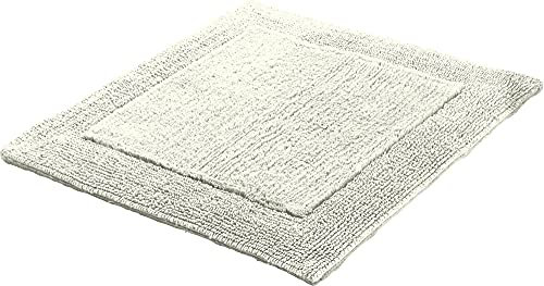 Erwin Müller WC-Vorlage, WC-Matte ohne Ausschnitt Uni Serie Stuttgart Natur Größe 60x60 cm - extra dick, Wende-Design, 100% Baumwolle