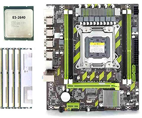 X79 Lot de 4 cartes mères Xeon E5 2640 CPU E5-2640 avec LGA2011 4 Go = 16 Go de mémoire RAM DDR3 PC3 10600R 1333 MHz