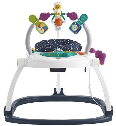 Fisher-Price Transat Jumperoo De L’Espace Compact, Centre D’Activités Interactives Avec Sons Et Lumières, Hauteur Du Siège Adaptable, Jouet Bébé, HPH46