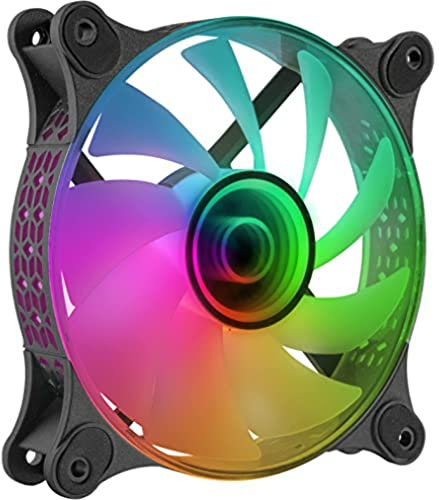 Mars Gaming MF-3D, Ventilador ARGB 360° 12cm, Espejo Infinito 3D, Sistema Anti-vibraciones, Ultra-silencioso, Compatibilidad Total, Negro