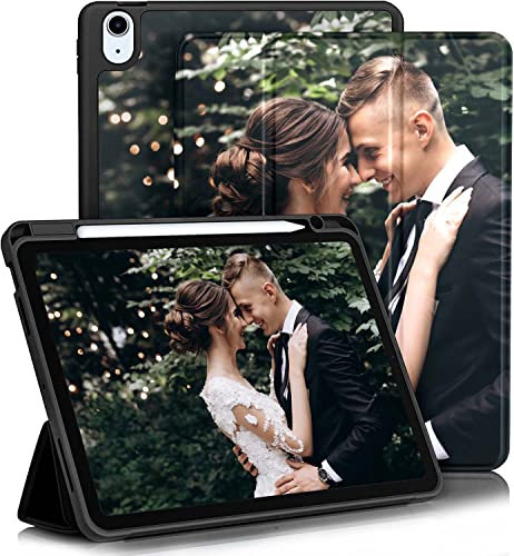 Sunrive Coque personnalisée Compatible avec iPad Air 11 M3/M2 2025/2024 7ème/6ème, iPad Air 5/4 2022/2020 5ème/4ème 10,9,Personnalisable avec Votre Propre Image,Photo,Texte,DIY Housse Étui PU Cuir