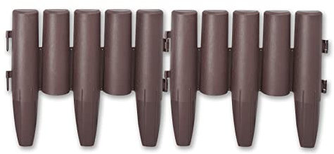 SUBTLETY 11,2m Holzoptik Rasenkante 28x24x1cm Beeteinfassungen Kunststoff Mähkante Dekorativ Garteneinfassung Palisade Abgrenzung 40 Stück Set Einfassung für Garten Beet Rasen (Braun)