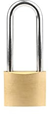 Cadenas à clé en laiton de 30 mm, cadenas universel en laiton avec anse longue ou courte, 3 clés pour casier d'école et de gym, abris de jardin, clôture, sac à dos, armoires de rangement – Taille L