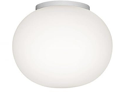 Flos MINI GLO-BALL C/W runde Leuchte, aus Opalglas, G9 20W 230V IP40 Größe 11,2 x 8,5 cm, F4190009 [Energieklasse A+] Farbe Weiß-Silber