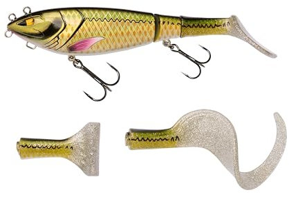 Berkley Zilla Tailswinger, Fishing Hook, Hard Lure, the First Jointed Tailbait on the Market With Amazing Swimming Action and Huge Versatility, PredatorFishing, Pike, Unisex, Ayu Green, 56g | 140mm