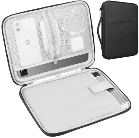 Lacdo Custodia Protettiva Borsa Tablet per 11 iPad A16, 11 iPad Air M3 M2, 11 iPad Pro M4, 10.9 iPad, 11 iPad Pro, 10.2 iPad, 10.9 iPad Air 5 4, 10.5 iPad Pro, Magic Keyboard, Nero